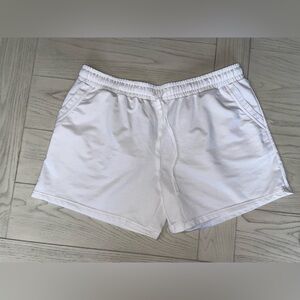 Women’s White Athletic Shorts with Elastic Waistband